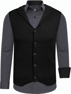 Shirt met vest set van 2 Donkergrijs - 2XL