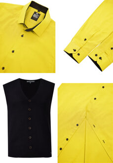 Shirt met vest set van 2 Geel - 5XL