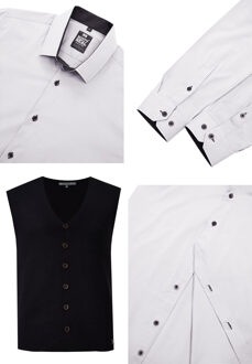 Shirt met vest set van 2 Grijs - 5XL