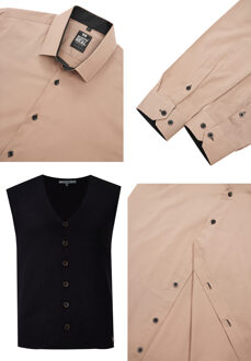 Shirt met vest set van 2 - maat 2XL Beige