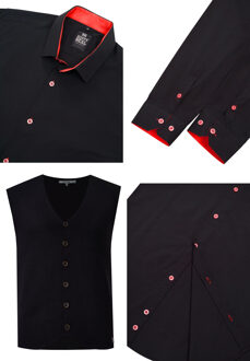 Shirt met vest set van 2 - maat 2XL Zwart/rood