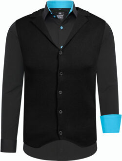 Shirt met vest set van 2 - maat 3XL Zwart
