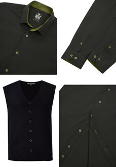 Shirt met vest set van 2 - maat 3XL Zwart