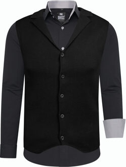 Shirt met vest set van 2 - maat 3XL Zwart