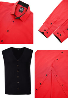 Shirt met vest set van 2 - maat 4XL Rood