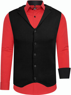 Shirt met vest set van 2 - maat 4XL Rood