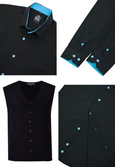 Shirt met vest set van 2 - maat 4XL Zwart