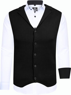 Shirt met vest set van 2 - maat 6XL Wit