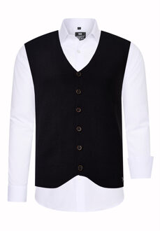 Shirt met vest set van 2 - maat 6XL Wit