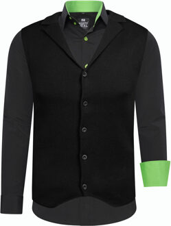 Shirt met vest set van 2 - maat M Zwart