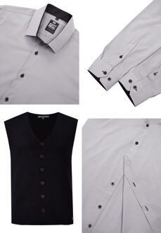 Shirt met vest set van 2 - maat XL Grijs