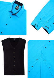 Shirt met vest set van 2 - maat XL Turquoise