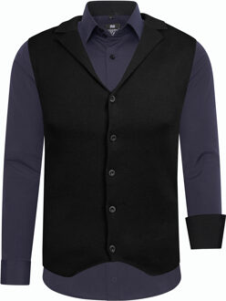 Shirt met vest set van 2 Navy - 5XL