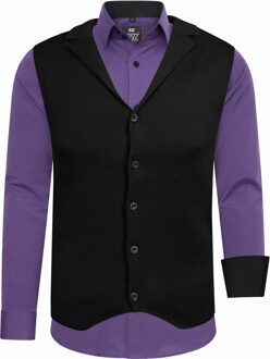Shirt met vest set van 2 Paars - 5XL