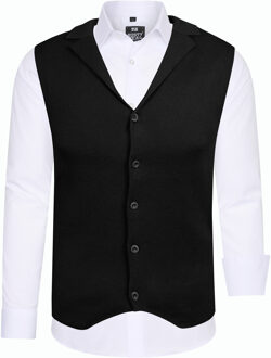 Shirt met vest set van 2 Wit - 5XL