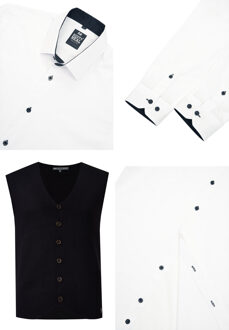 Shirt met vest set van 2 Wit - L