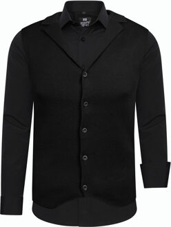 Shirt met vest set van 2 Zwart - 2XL
