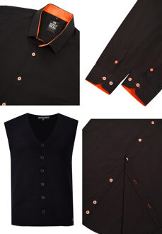 Shirt met vest set van 2 Zwart - L
