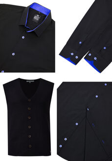 Shirt met vest set van 2 Zwart