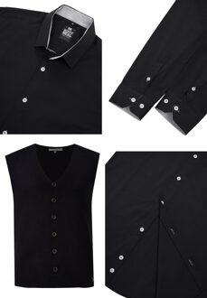 Shirt met vest set van 2 Zwart