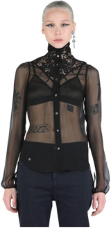 Shirt N21 , Black , Dames - 2XL