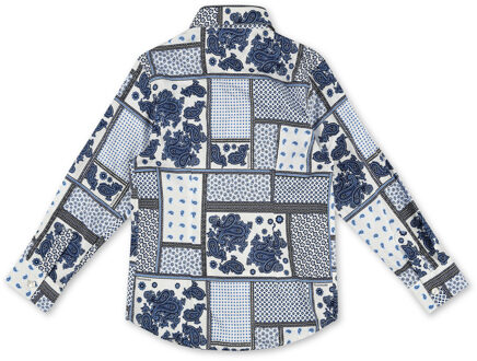 Shirt Paisley - maat 8J / 128cm Wit/Blauw