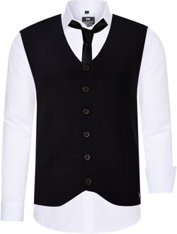 Shirt with vest and tie set of 3 - maat 4XL