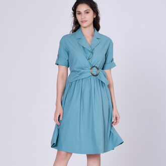 Shirtjurk met asymmetrische riempaneel Groen - XL