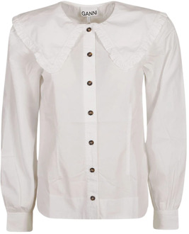 Shirts Ganni , White , Dames - M,S
