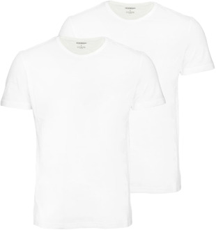 Shirts Pure Cotton O-hals 2-pack Heren - Wit - XL