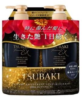 SHISEIDO Tsubaki Premium EX Damage Care & Repair Shampoo & Conditioner Set 400ml x 2