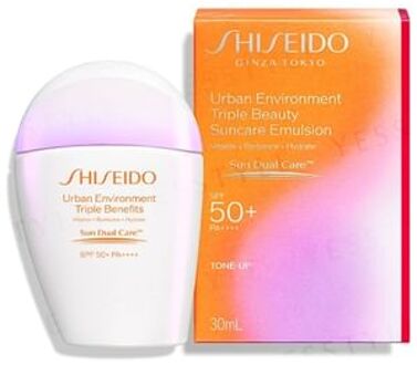 SHISEIDO Urban Environment Triple Beauty Suncare Emulsion Tone-Up SPF 50+ PA++++ 30ml