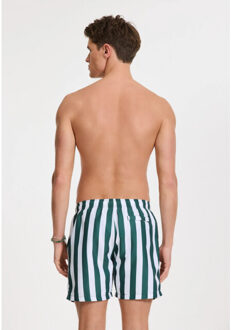 SHIWI Heren zwemshort broad stripe donkergroen/wit Veelkleurig - XL