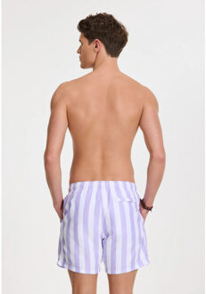 SHIWI Heren zwemshort broad stripe paars/wit - L