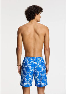 SHIWI Heren zwemshort mike 7" gerimpelde print blauw/wit - maat XL Veelkleurig