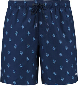 SHIWI Heren zwemshort mike 7" koraalprint donker - maat XL Blauw