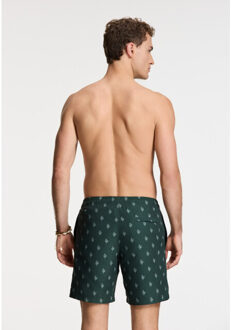 SHIWI Heren zwemshort mike 7" koraalprint donker - maat XXXL Groen