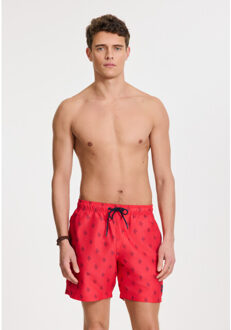 SHIWI Heren zwemshort mike 7" koraalprint - maat L Rood