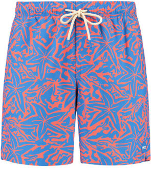 SHIWI Heren zwemshort mike 7" zeester print blauw/oranje Veelkleurig
