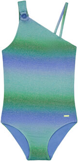 SHIWI Zomer badpak meisjes - glitter groen - Lisa - racerback - Maat 158/164