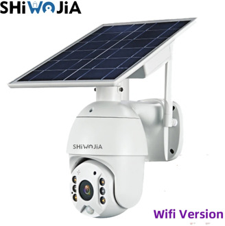 SHIWOJIA Wifi Version 1080P HD Solar Panel Outdoor Surveillance Waterproof CCTV Camera Smart Home Two-way Voice Intrusion Alarm