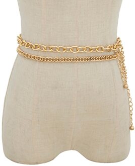 Shixin Gelaagde Dikke Metalen Ketting Riem Voor Vrouwen Mode Lange Taille Ketting Vrouwelijke Jurk Accessoires Riem Keten Lanyards gouden kleur
