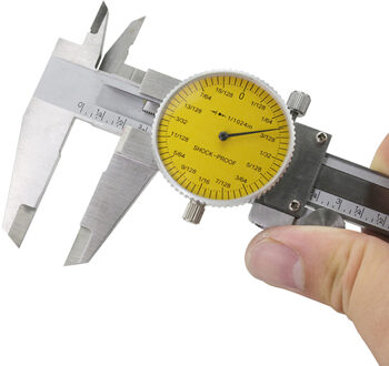 Shock-Proof Roestvrij Stee Dial Schuifmaat 6Inch 0-150Mm/0.02mml Precisie 0.001 "Dial Vernier schuifmaat Plastic Dial Schuifmaat geel duim