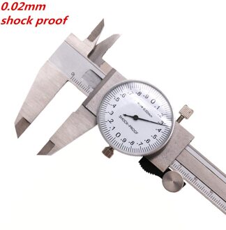 Shock-Proof Roestvrij Stee Dial Schuifmaat 6Inch 0-150Mm/0.02mml Precisie 0.001 "Dial Vernier schuifmaat Plastic Dial Schuifmaat metric wit