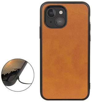 Shockproof Leren back case iPhone 12 Mini bruin