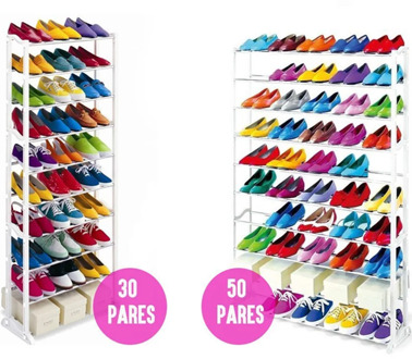 Shoe Rack 30 pairs or 50 pairs for shoes, slippers, shoes, boots and boxes structure of 10 Heights maximum space