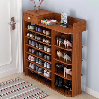 Shoe Rack Wood Easy Assembly Shoe Cabinet Hallway door Shoes Boots Storage Closet Home Furniture Shoerack Space-saving Shoe Rack