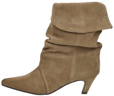 Shoecolate Enkellaarsjes Hak Taupe - 36