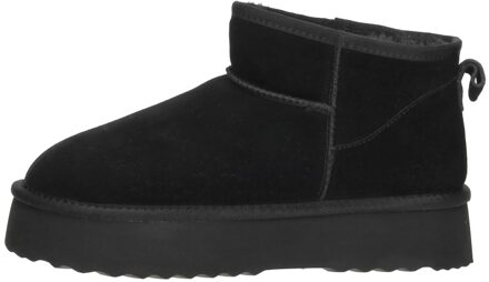 Shoecolate Enkellaarsjes Plat Zwart - 42