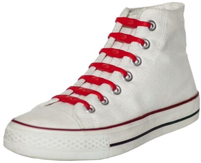 Shoeps 14x Shoeps elastische veters rood voor kinderen/volwassenen